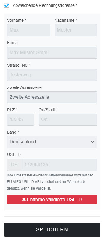 Erfolgreich validierte USt-ID über die VIES-API