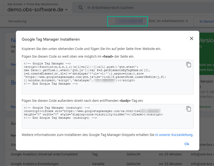 Google Tag Manager installieren