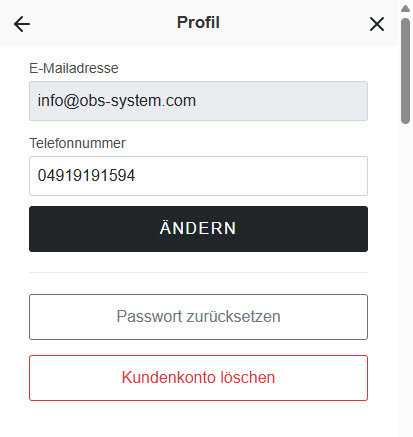 Kundenkonto: Profil bearbeiten