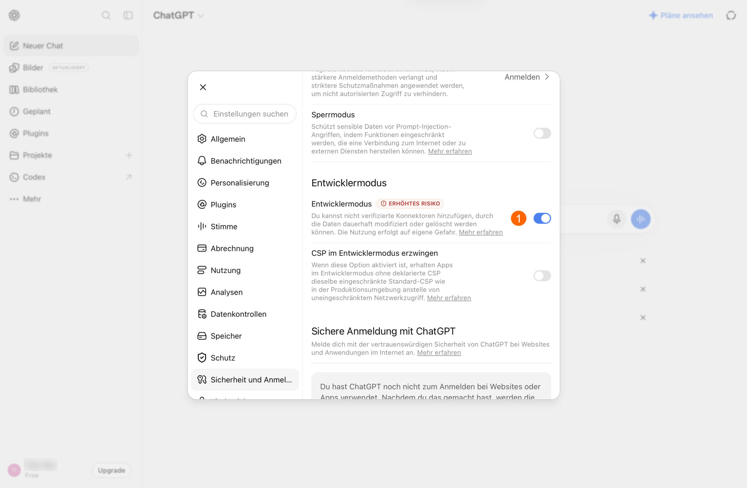 ChatGPT: Entwicklermodus aktivieren